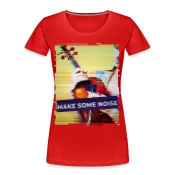 Geige Design im grunge Punk Look Geigenspieler - Frauen Premium Bio T-Shirt - Rot - Vorne - Mia (176cm)