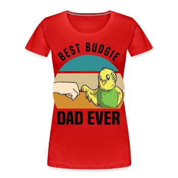Perruche ondulée - T-shirt bio Premium Femme - rouge - Devant - Mia (176cm)
