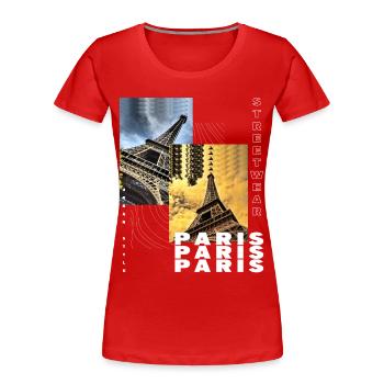 Paris France City Skyline Home Love - Women's Premium Organic T-Shirt - red - Front - Mia (176cm)