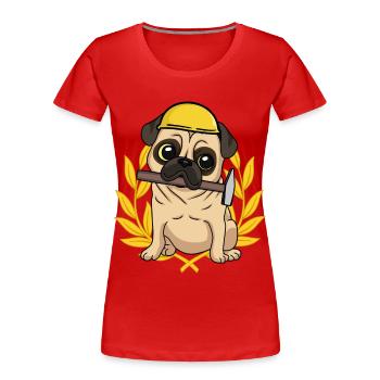 Baustelle Meister Handwerk Gewerbe Berufe Job Hund - Frauen Premium Bio T-Shirt - Rot - Vorne - Mia (176cm)