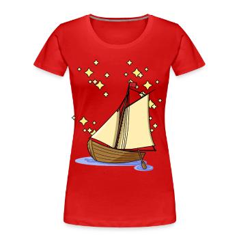Ahoi Ruderboot Boot Paddelboot Segelboot maritim - Frauen Premium Bio T-Shirt - Rot - Vorne - Mia (176cm)