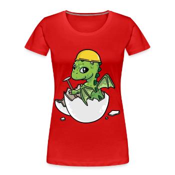 Dino Craftsman Eggshell Hammer Professions Trade - Women's Premium Organic T-Shirt - red - Front - Mia (176cm)