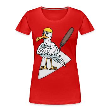 Baustelle Handwerker Möwe Maurer Maurerkelle Bauen - Frauen Premium Bio T-Shirt - Rot - Vorne - Mia (176cm)