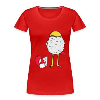 Huhn Baustelle Schutzhelm Ariss Unternehmer Job - Frauen Premium Bio T-Shirt - Rot - Vorne - Mia (176cm)