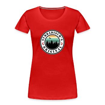 L’original de Symbadisch - T-shirt bio Premium Femme - rouge - Devant - Mia (176cm)