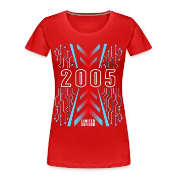 Birthday 2005 Gaming Limited Edition Gamer - Women's Premium Organic T-Shirt - red - Front - Mia (176cm)