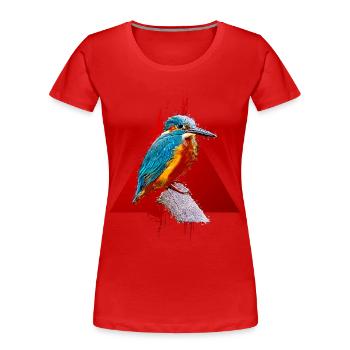 Hummingbird Animal Art Watercolor Cartoon Colorful - Women's Premium Organic T-Shirt - red - Front - Mia (176cm)