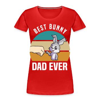 Hare - Women's Premium Organic T-Shirt - red - Front - Mia (176cm)