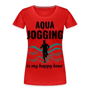 Deep Water Aqua jogging Pool Running Fitness - T-shirt bio Premium Femme - rouge - Devant - Mia (176cm)