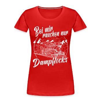 Dampflok Lokführer Eisenbahner Eisenbahn Lok Bahn - Frauen Premium Bio T-Shirt - Rot - Vorne - Mia (176cm)