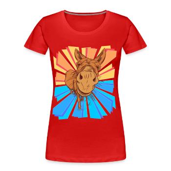 Esel Geschenk Huftiere Muli Pferd Pony Kinder Kind - Frauen Premium Bio T-Shirt - Rot - Vorne - Mia (176cm)
