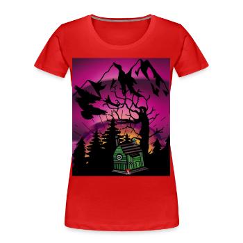 Horizont Waldbewohner Kinder Märchen Märchenfigur - Frauen Premium Bio T-Shirt - Rot - Vorne - Mia (176cm)