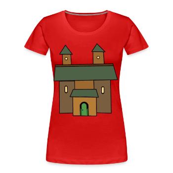 Château, Moyen Âge, Chevaliers, Château, Conte de fées, Forteresse - T-shirt bio Premium Femme - rouge - Devant - Mia (176cm)
