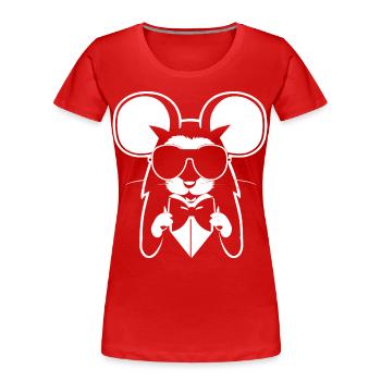 Lustige ausgefallene Ratten mit Sonnenbrille Haustier Ratte - Frauen Premium Bio T-Shirt - Rot - Vorne - Mia (176cm)