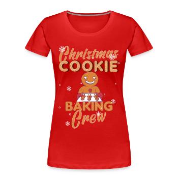 Biscuits de Noël Cookie Cookie Merry - T-shirt bio Premium Femme - rouge - Devant - Mia (176cm)