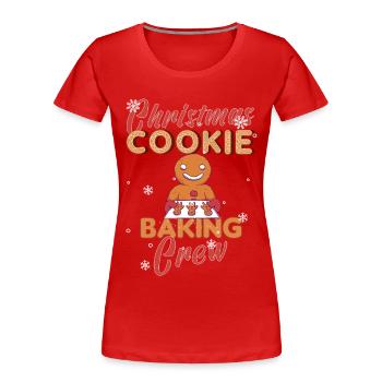 Biscuits de Noël Cookie Cookie Merry - T-shirt bio Premium Femme - rouge - Devant - Mia (176cm)