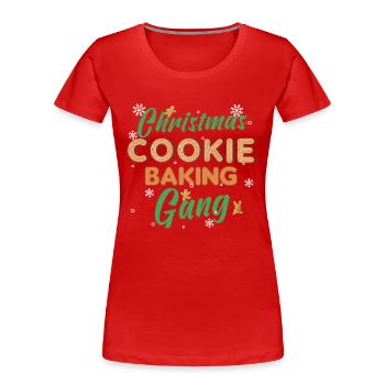 Biscuits de Noël Cookie Cookie Merry - T-shirt bio Premium Femme - rouge - Devant - Mia (176cm)