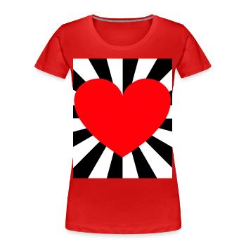 Herz Herzen Liebe Romantik romantisch Partner - Frauen Premium Bio T-Shirt - Rot - Vorne - Mia (176cm)