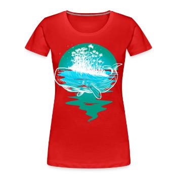 baleine, océan, poisson, poisson, mammifères marins - T-shirt bio Premium Femme - rouge - Devant - Mia (176cm)