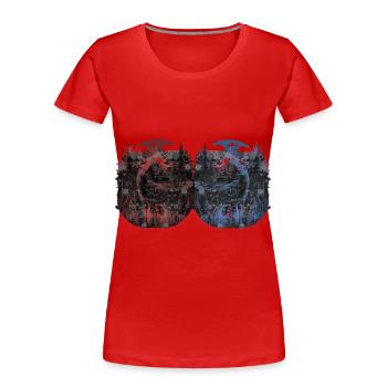 Cerf cerf chevreuil Vintage rétro Woodland animaux - T-shirt bio Premium Femme - rouge - Devant - Mia (176cm)