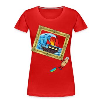 Navire de détresse Peanut Seaman, Seaman - T-shirt bio Premium Femme - rouge - Devant - Mia (176cm)