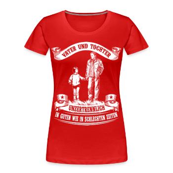 Vater und Tochter - Unzertrennlich - Frauen Premium Bio T-Shirt - Rot - Vorne - Mia (176cm)