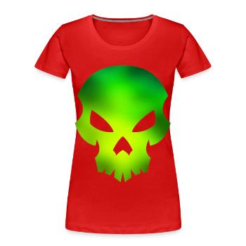 Skull green - Women's Premium Organic T-Shirt - red - Front - Mia (176cm)