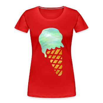 Eiscreme - Frauen Premium Bio T-Shirt - Rot - Vorne - Mia (176cm)