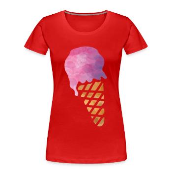 Eiscreme - Frauen Premium Bio T-Shirt - Rot - Vorne - Mia (176cm)