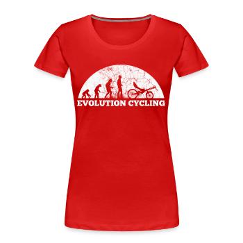 Bicycle tour recumbent bike - Women's Premium Organic T-Shirt - red - Front - Mia (176cm)