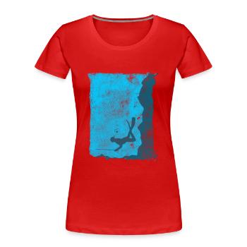 Arbalète de chasse sous-marine Diver - T-shirt bio Premium Femme - rouge - Devant - Mia (176cm)
