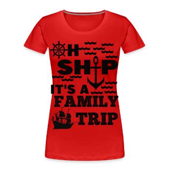 Family ship trip - Frauen Premium Bio T-Shirt - Rot - Vorne - Mia (176cm)