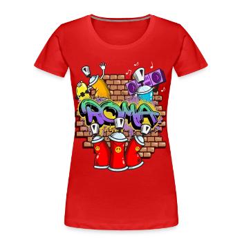 Rom Roma Italien Graffiti Spray Sprayer Spraydosen - Frauen Premium Bio T-Shirt - Rot - Vorne - Mia (176cm)