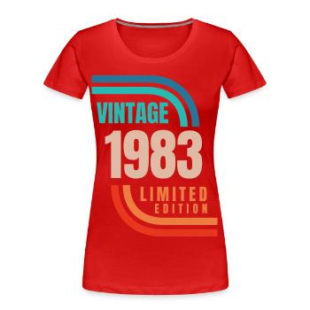 Vintage 1983 limited edition - Women's Premium Organic T-Shirt - red - Front - Mia (176cm)