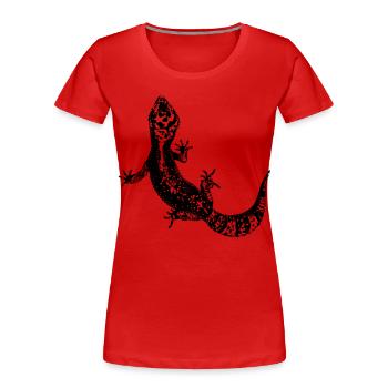 Leopardgecko / Gecko - Frauen Premium Bio T-Shirt - Rot - Vorne - Mia (176cm)
