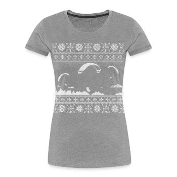 Gleitschirmflieger Strickmuster - Frauen Premium Bio T-Shirt - Navy - Vorne - Mia (176cm)