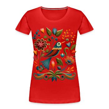 Birdie - T-shirt bio Premium Femme - rouge - Devant - Mia (176cm)