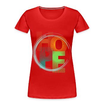 Hope - Women's Premium Organic T-Shirt - red - Front - Mia (176cm)