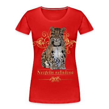 The Clouded Leopard - Women's Premium Organic T-Shirt - red - Front - Mia (176cm)