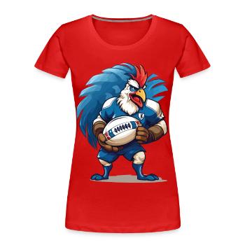 Rugby France Rooster Rugby Ball Player Sports Fan - Women's Premium Organic T-Shirt - red - Front - Mia (176cm)