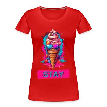 Radiant Delight - Crème glacée lumineuse - T-shirt bio Premium Femme - rouge - Devant - Mia (176cm)