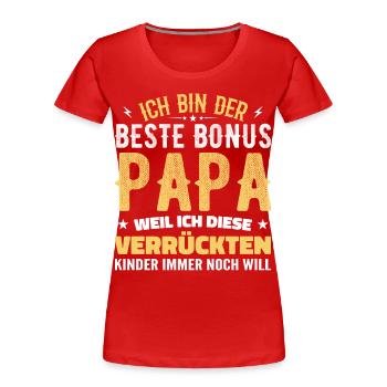 Bonus papa Beau-père Cadeau papa bonus papa - T-shirt bio Premium Femme - rouge - Devant - Mia (176cm)