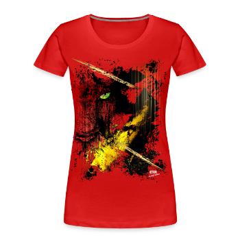 Wild_Tiger25 by Acryl Galerie & Design - Frauen Premium Bio T-Shirt - Rot - Vorne - Mia (176cm)