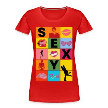SEXY - Frauen Premium Bio T-Shirt - Rot - Vorne - Mia (176cm)