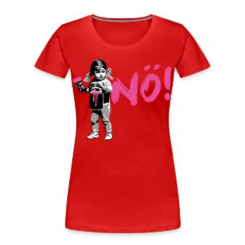 Girlpower Protest-Shirt NÖ! - Frauen Premium Bio T-Shirt - Rot - Vorne - Mia (176cm)