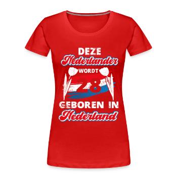28 Anniversaire Hollande Hollandaise 28 ans Say - T-shirt bio Premium Femme - rouge - Devant - Mia (176cm)