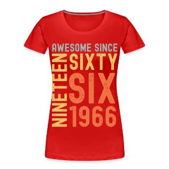 Awesome since 1966 Geburtstag Geschenk Jahreszahl - Frauen Premium Bio T-Shirt - Rot - Vorne - Mia (176cm)