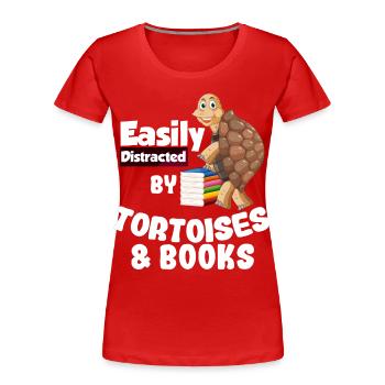 Turtle Books | Tortoise Gift Idea - Women's Premium Organic T-Shirt - red - Front - Mia (176cm)