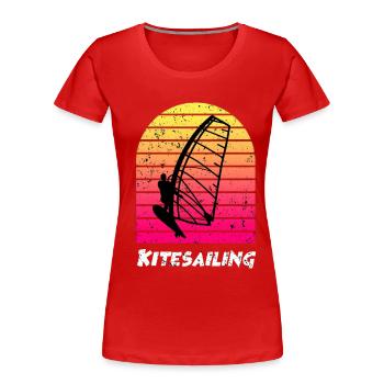 Kitesailing - Women's Premium Organic T-Shirt - red - Front - Mia (176cm)