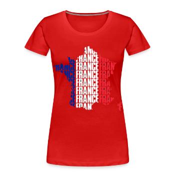 France - Women's Premium Organic T-Shirt - red - Front - Mia (176cm)